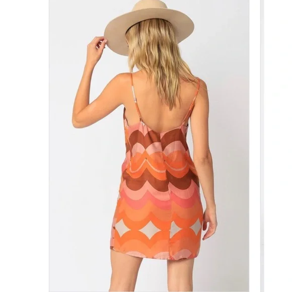 NWT Olivaceous Sorbet Retro Waves Mini Tank Dress - Picture 4 of 5